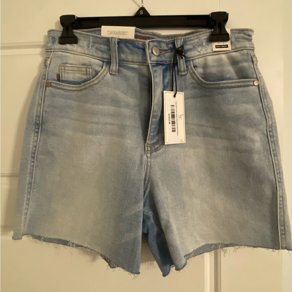 Judy BlueLight Wash Distressed Back Denim Shorts